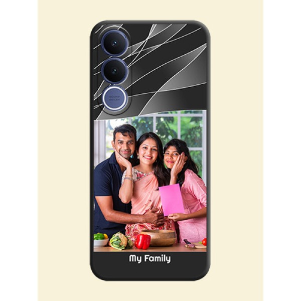 Mixed Wave Lines on Photo On Space Black Custom Soft Matte Mobile Back Cover - Vivo V70 Fe 5G Mixed Wave Lines on Photo On Space Black Custom Soft Matte Mobile Back Cover - Vivo V70 Fe 5G