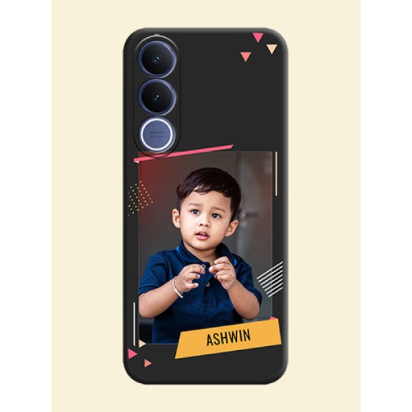 Photo Frame with Triangle Small Dots on Photo On Space Black Custom Soft Matte Mobile Back Cover - Vivo V70 Fe 5G Photo Frame with Triangle Small Dots on Photo On Space Black Custom Soft Matte Mobile Back Cover - Vivo V70 Fe 5G