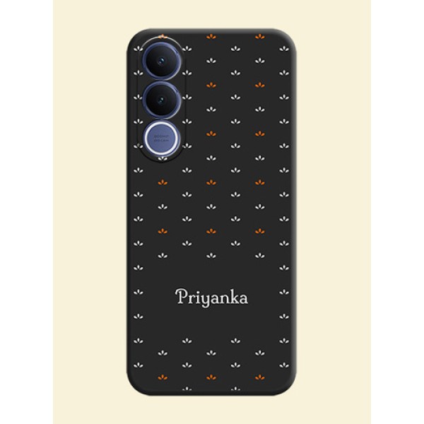 Simple Pattern With Custom Text On Space Black Custom Soft Matte Mobile Back Cover - Vivo V70 Fe 5G Simple Pattern With Custom Text On Space Black Custom Soft Matte Mobile Back Cover - Vivo V70 Fe 5G
