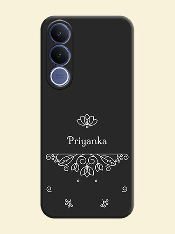 Lotus Garden Custom Text On Space Black Custom Soft Matte Mobile Back Cover - Vivo V70 Fe 5G