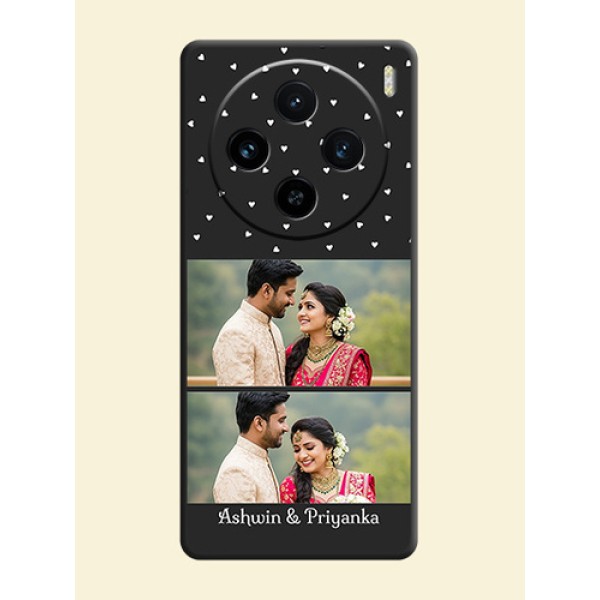 Miniature Love Symbols with Name on Space Black Custom Soft Matte Back Cover - Vivo X100 5G Miniature Love Symbols with Name on Space Black Custom Soft Matte Back Cover - Vivo X100 5G