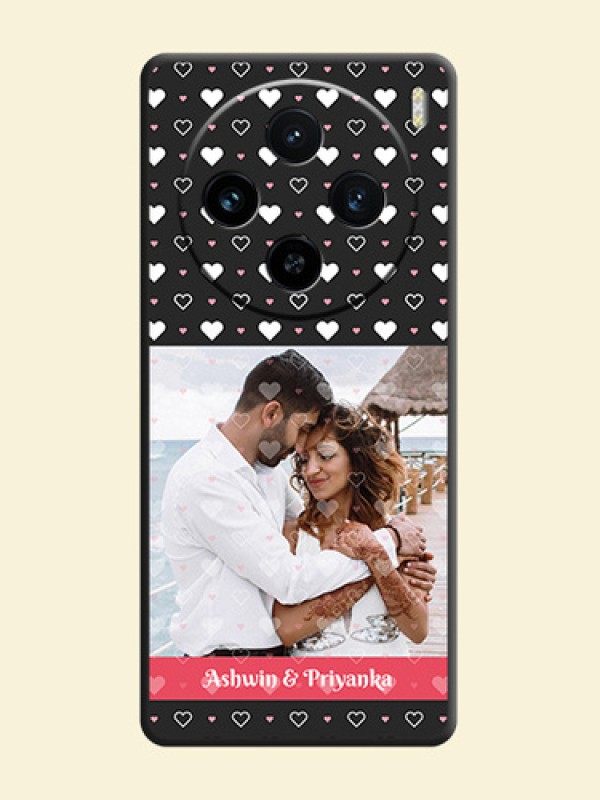 White Color Love Symbols with Text Design - Photo on Space Black Soft Matte Phone Cover - Vivo X100 5G