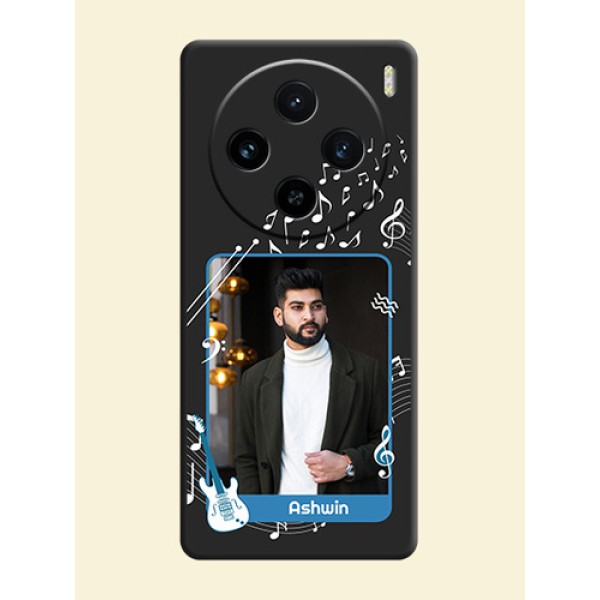 Musical Theme Design with Text - Photo on Space Black Soft Matte Mobile Case - Vivo X100 5G Musical Theme Design with Text - Photo on Space Black Soft Matte Mobile Case - Vivo X100 5G