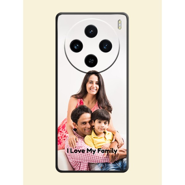 Full Single Pic Upload With Text On Space Black Personalized Soft Matte Phone Covers - Vivo X100 5G Full Single Pic Upload With Text On Space Black Personalized Soft Matte Phone Covers - Vivo X100 5G