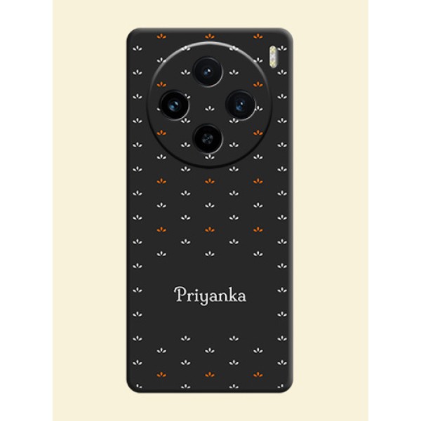 Simple Pattern With Custom Text On Space Black Personalized Soft Matte Phone Covers - Vivo X100 5G Simple Pattern With Custom Text On Space Black Personalized Soft Matte Phone Covers - Vivo X100 5G