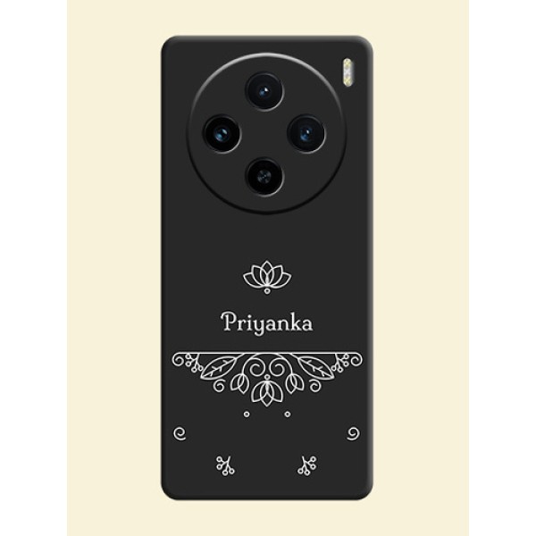 Lotus Garden Custom Text On Space Black Personalized Soft Matte Phone Covers - Vivo X100 5G Lotus Garden Custom Text On Space Black Personalized Soft Matte Phone Covers - Vivo X100 5G