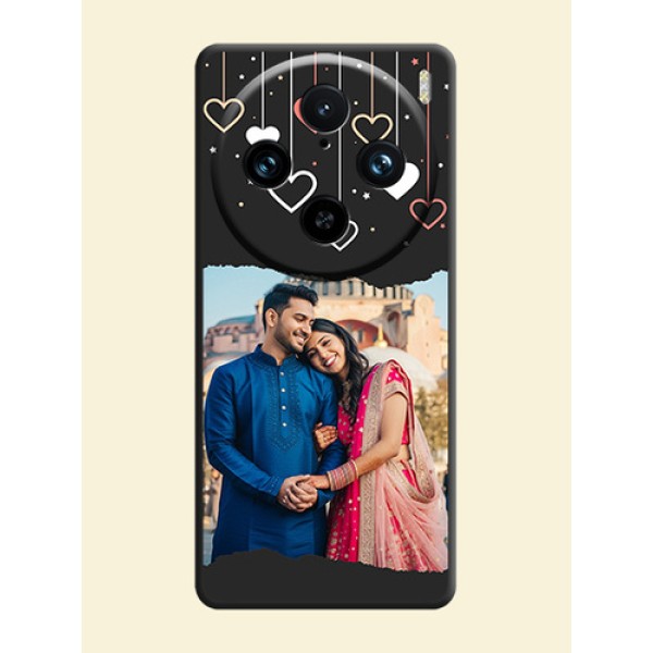 Love Hangings with Splash Wave Picture on Space Black Custom Soft Matte Phone Back Cover - Vivo X100 Pro 5G Love Hangings with Splash Wave Picture on Space Black Custom Soft Matte Phone Back Cover - Vivo X100 Pro 5G