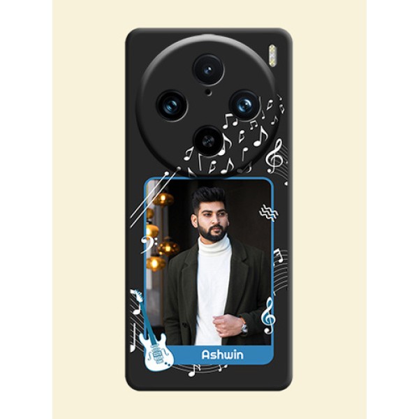 Musical Theme Design with Text - Photo on Space Black Soft Matte Mobile Case - Vivo X100 Pro 5G Musical Theme Design with Text - Photo on Space Black Soft Matte Mobile Case - Vivo X100 Pro 5G