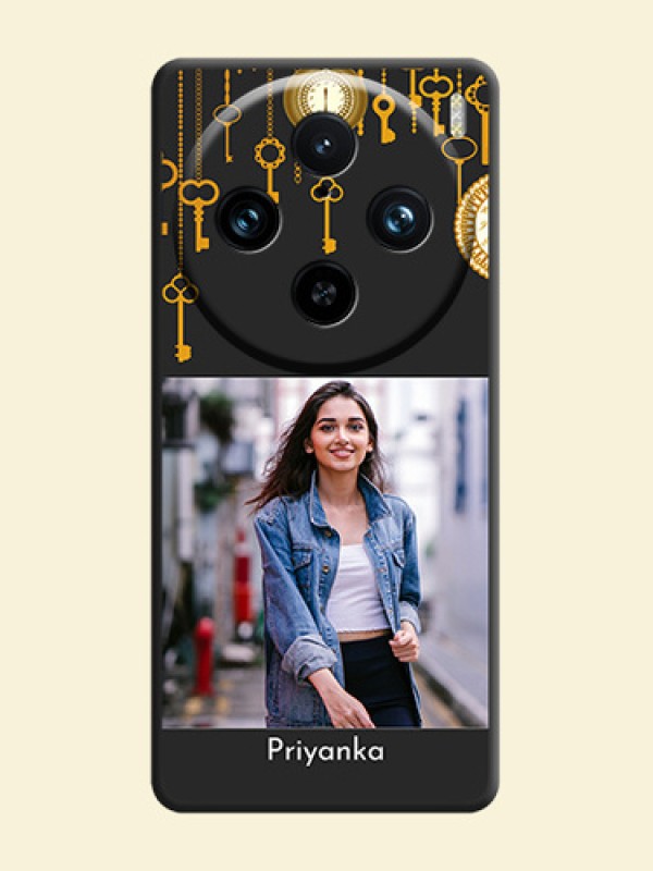 Decorative Design with Text on Space Black Custom Soft Matte Back Cover - Vivo X100 Pro 5G