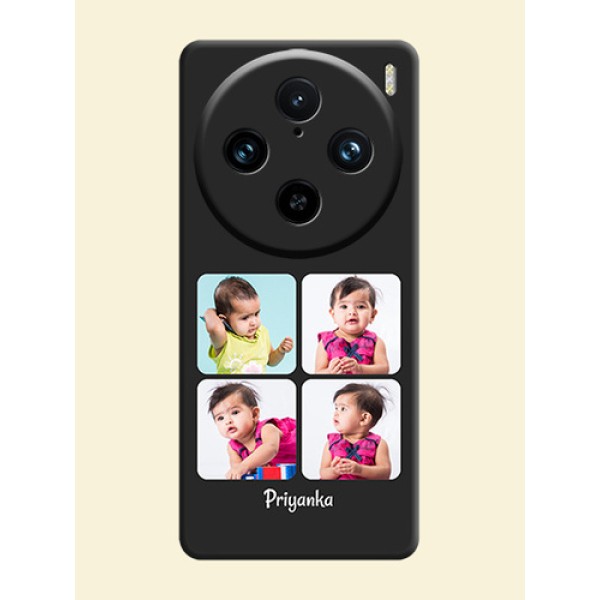 Floral Art with 6 Image Holder - Photo on Space Black Soft Matte Mobile Case - Vivo X100 Pro 5G Floral Art with 6 Image Holder - Photo on Space Black Soft Matte Mobile Case - Vivo X100 Pro 5G