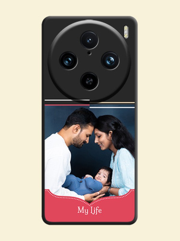 Classic Plain Design with Name - Photo on Space Black Soft Matte Phone Cover - Vivo X100 Pro 5G