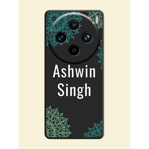 Your Name with Floral Design on Space Black Custom Soft Matte Back Cover - Vivo X100 Pro 5G Your Name with Floral Design on Space Black Custom Soft Matte Back Cover - Vivo X100 Pro 5G