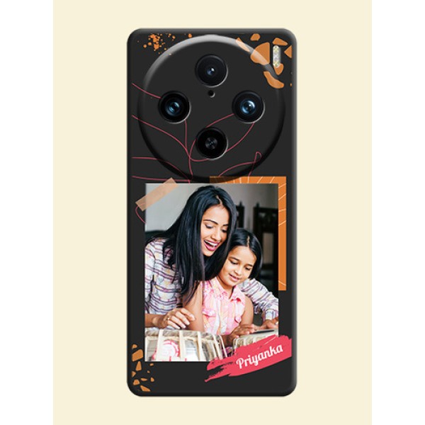 Orange Photo Frame on Space Black Custom Soft Matte Phone Back Cover - Vivo X100 Pro 5G Orange Photo Frame on Space Black Custom Soft Matte Phone Back Cover - Vivo X100 Pro 5G