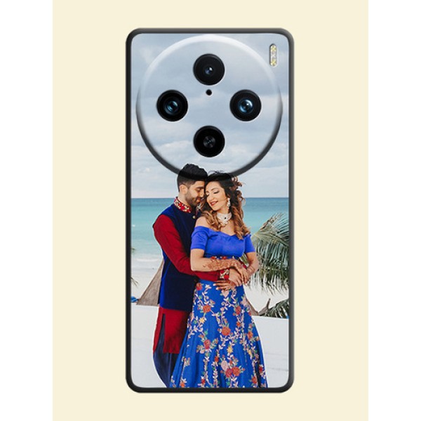 Full Single Pic Upload On Space Black Personalized Soft Matte Phone Covers - Vivo X100 Pro 5G Full Single Pic Upload On Space Black Personalized Soft Matte Phone Covers - Vivo X100 Pro 5G
