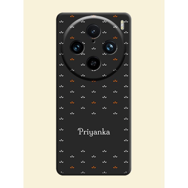 Simple Pattern With Custom Text On Space Black Personalized Soft Matte Phone Covers - Vivo X100 Pro 5G Simple Pattern With Custom Text On Space Black Personalized Soft Matte Phone Covers - Vivo X100 Pro 5G