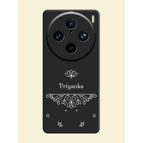 Lotus Garden Custom Text On Space Black Personalized Soft Matte Phone Covers - Vivo X100 Pro 5G Lotus Garden Custom Text On Space Black Personalized Soft Matte Phone Covers - Vivo X100 Pro 5G