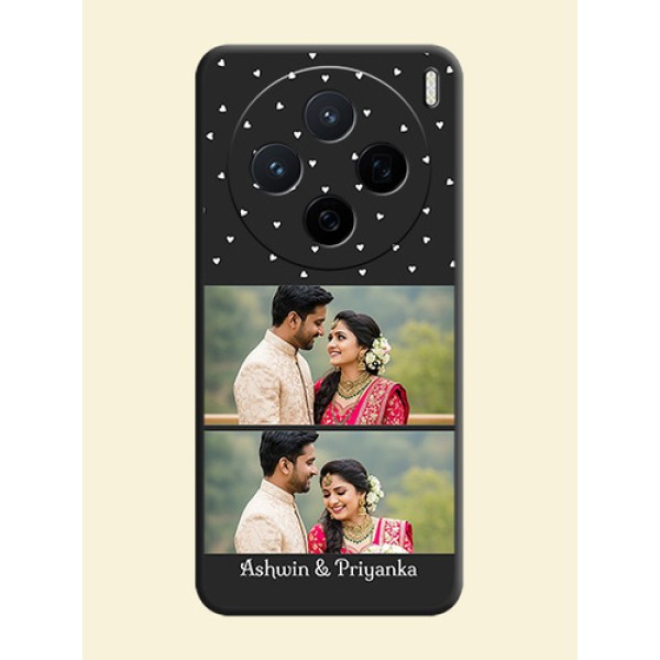 Miniature Love Symbols with Name On Space Black Custom Soft Matte Mobile Back Cover - Vivo X200 5G Miniature Love Symbols with Name On Space Black Custom Soft Matte Mobile Back Cover - Vivo X200 5G