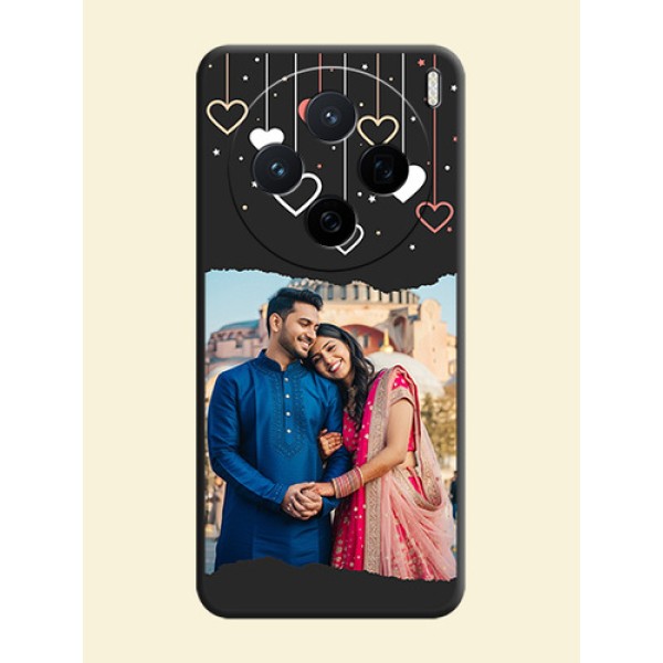 Love Hangings with Splash Wave Picture On Space Black Custom Soft Matte Mobile Back Cover - Vivo X200 5G Love Hangings with Splash Wave Picture On Space Black Custom Soft Matte Mobile Back Cover - Vivo X200 5G