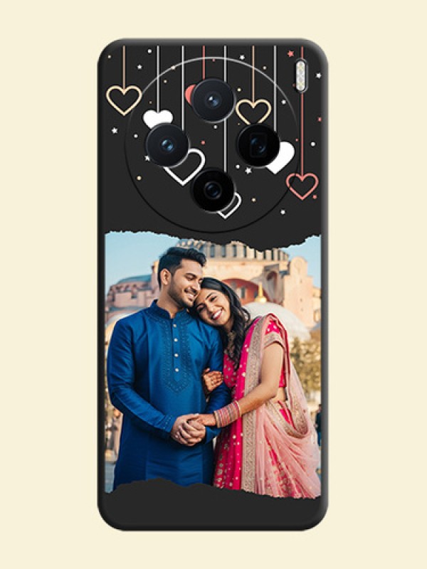 Love Hangings with Splash Wave Picture On Space Black Custom Soft Matte Mobile Back Cover - Vivo X200 5G