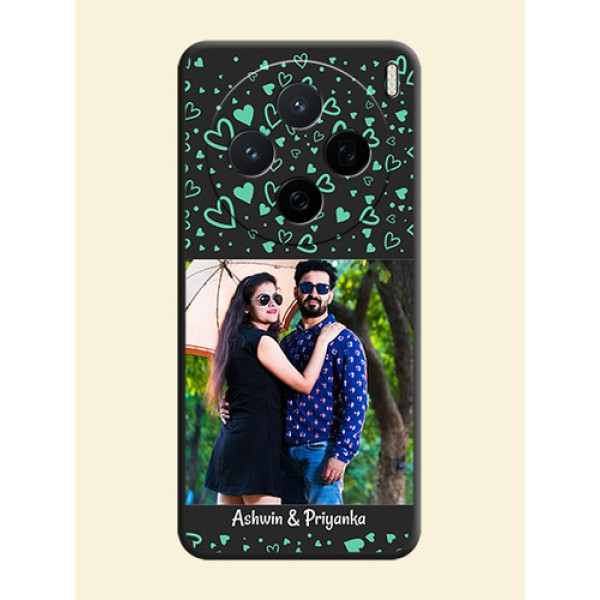 Sea Green Indefinite Love Pattern on Photo On Space Black Custom Soft Matte Mobile Back Cover - Vivo X200 5G Sea Green Indefinite Love Pattern on Photo On Space Black Custom Soft Matte Mobile Back Cover - Vivo X200 5G