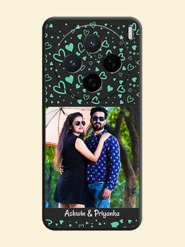 Sea Green Indefinite Love Pattern on Photo On Space Black Custom Soft Matte Mobile Back Cover - Vivo X200 5G