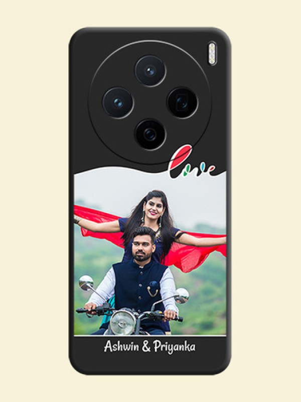 Fall in Love Pattern with Picture on Photo On Space Black Custom Soft Matte Mobile Back Cover - Vivo X200 5G