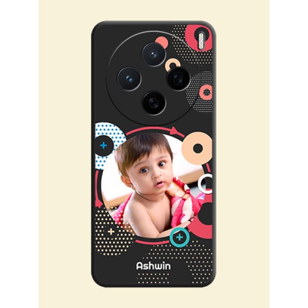 Multicoloured Round Image On Space Black Custom Soft Matte Mobile Back Cover - Vivo X200 5G