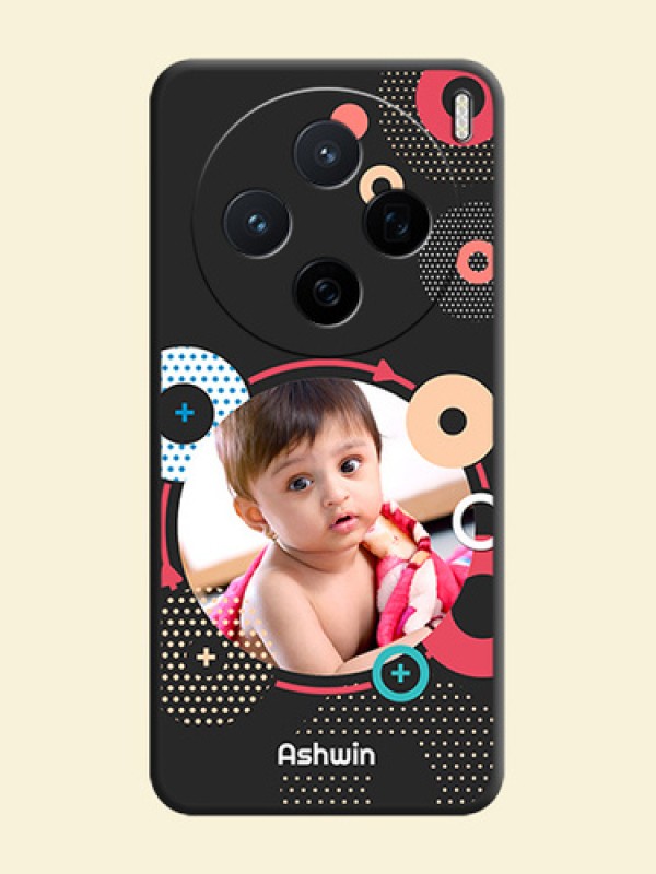 Multicoloured Round Image On Space Black Custom Soft Matte Mobile Back Cover - Vivo X200 5G