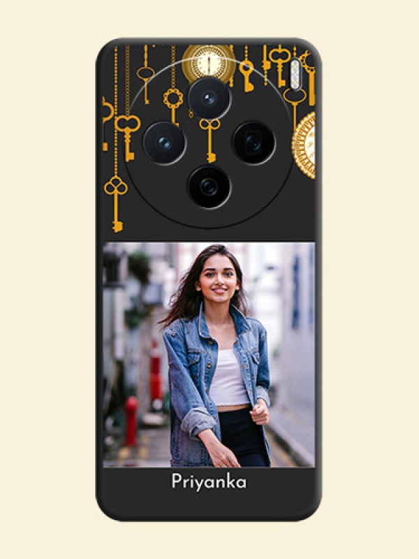 Decorative Design with Text On Space Black Custom Soft Matte Mobile Back Cover - Vivo X200 5G