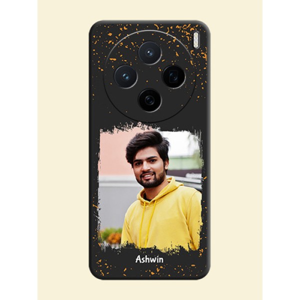 Spray Free Design on Photo On Space Black Custom Soft Matte Mobile Back Cover - Vivo X200 5G Spray Free Design on Photo On Space Black Custom Soft Matte Mobile Back Cover - Vivo X200 5G