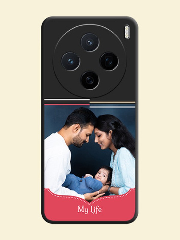 Classic Plain Design with Name On Space Black Custom Soft Matte Mobile Back Cover - Vivo X200 5G