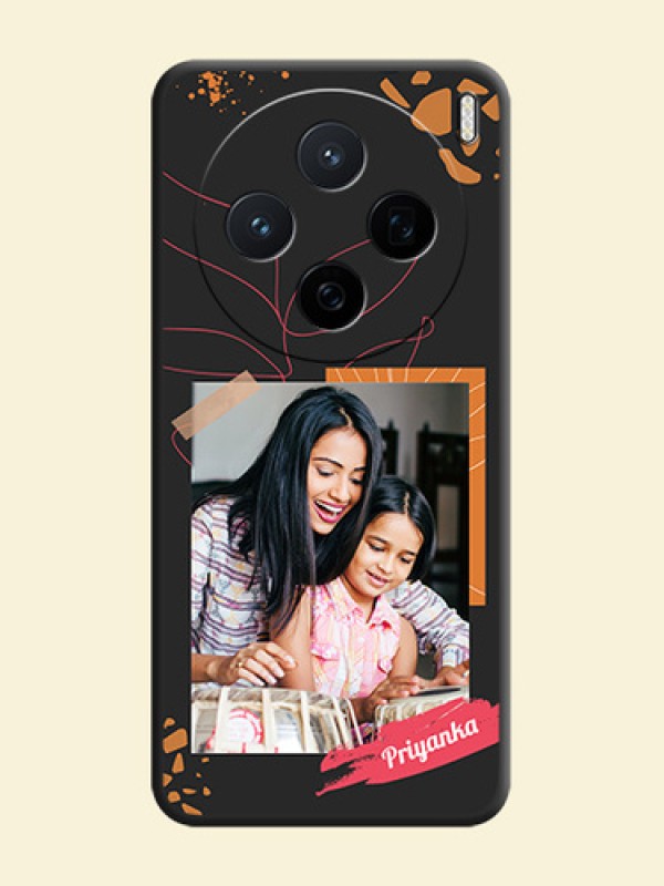 Orange Photo Frame On Space Black Custom Soft Matte Mobile Back Cover - Vivo X200 5G