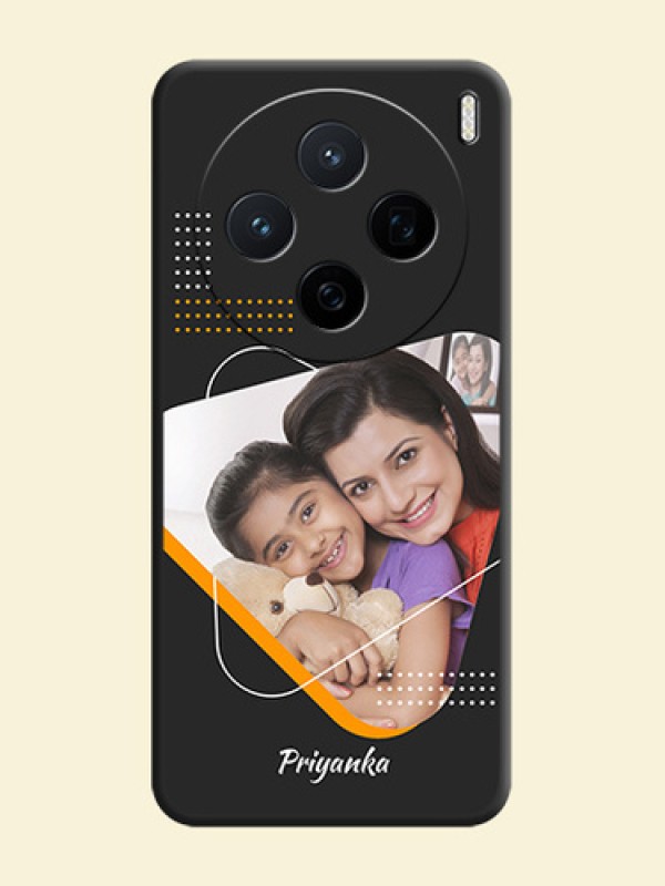 Yellow Triangle on Photo On Space Black Custom Soft Matte Mobile Back Cover - Vivo X200 5G