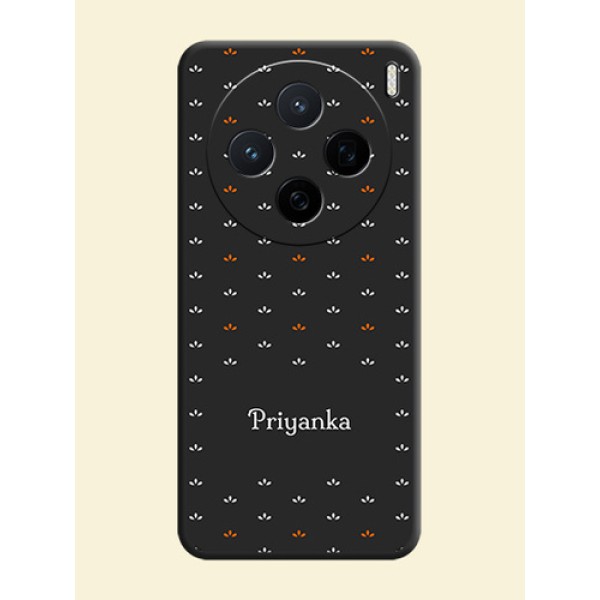 Simple Pattern With Custom Text On Space Black Custom Soft Matte Mobile Back Cover - Vivo X200 5G Simple Pattern With Custom Text On Space Black Custom Soft Matte Mobile Back Cover - Vivo X200 5G
