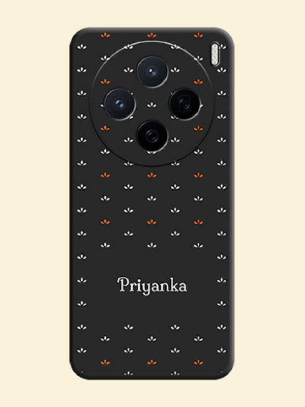 Simple Pattern With Custom Text On Space Black Custom Soft Matte Mobile Back Cover - Vivo X200 5G