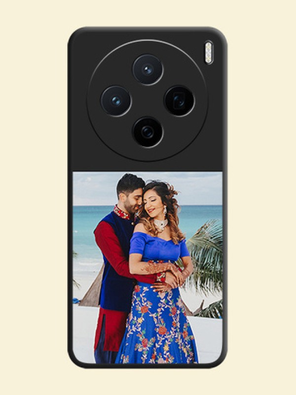 Image Upload With Space Black Color On Custom Soft Matte Mobile Back Cover - Vivo X200 5G