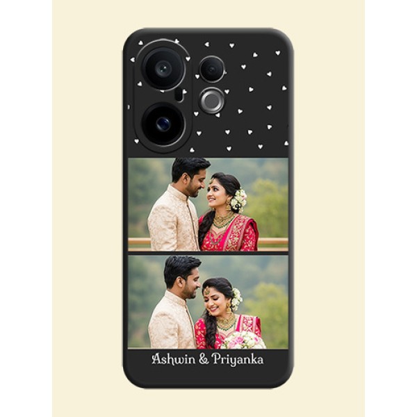 Miniature Love Symbols with Name On Space Black Custom Soft Matte Mobile Back Cover - Vivo X200 FE 5G Miniature Love Symbols with Name On Space Black Custom Soft Matte Mobile Back Cover - Vivo X200 FE 5G