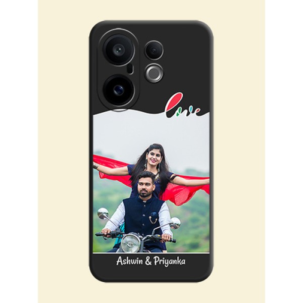 Fall in Love Pattern with Picture on Photo On Space Black Custom Soft Matte Mobile Back Cover - Vivo X200 FE 5G Fall in Love Pattern with Picture on Photo On Space Black Custom Soft Matte Mobile Back Cover - Vivo X200 FE 5G