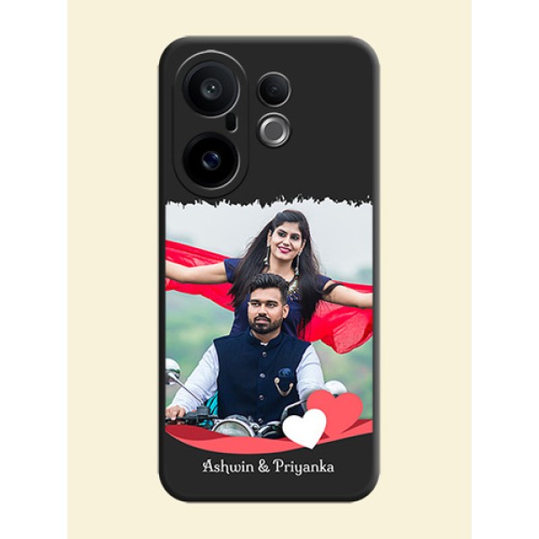 Pin Color Love Shaped Ribbon Design with Text On Space Black Custom Soft Matte Mobile Back Cover - Vivo X200 FE 5G