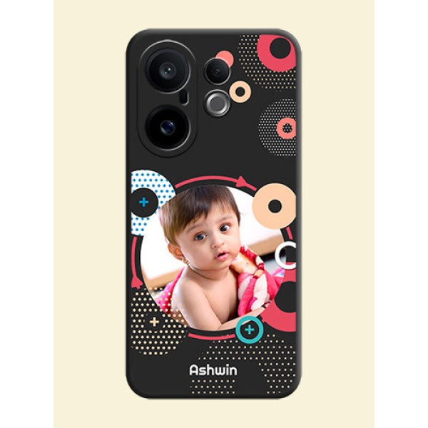 Multicoloured Round Image On Space Black Custom Soft Matte Mobile Back Cover - Vivo X200 FE 5G