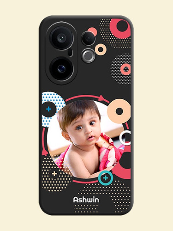 Multicoloured Round Image On Space Black Custom Soft Matte Mobile Back Cover - Vivo X200 FE 5G