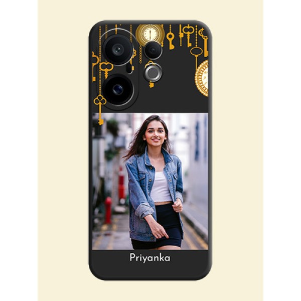 Decorative Design with Text On Space Black Custom Soft Matte Mobile Back Cover - Vivo X200 FE 5G