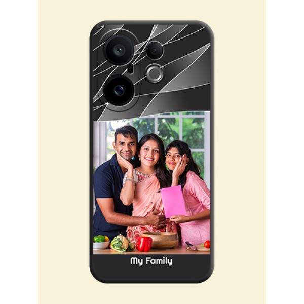 Mixed Wave Lines on Photo On Space Black Custom Soft Matte Mobile Back Cover - Vivo X200 FE 5G Mixed Wave Lines on Photo On Space Black Custom Soft Matte Mobile Back Cover - Vivo X200 FE 5G