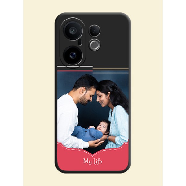 Classic Plain Design with Name On Space Black Custom Soft Matte Mobile Back Cover - Vivo X200 FE 5G Classic Plain Design with Name On Space Black Custom Soft Matte Mobile Back Cover - Vivo X200 FE 5G