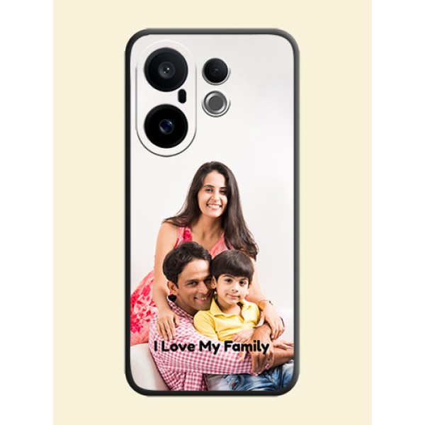Full Single Pic Upload With Text On Space Black Custom Soft Matte Mobile Back Cover - Vivo X200 FE 5G Full Single Pic Upload With Text On Space Black Custom Soft Matte Mobile Back Cover - Vivo X200 FE 5G