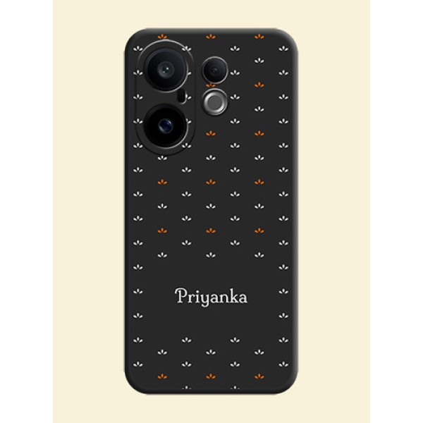 Simple Pattern With Custom Text On Space Black Custom Soft Matte Mobile Back Cover - Vivo X200 FE 5G Simple Pattern With Custom Text On Space Black Custom Soft Matte Mobile Back Cover - Vivo X200 FE 5G