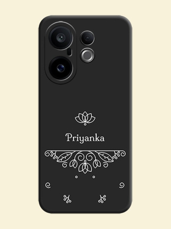 Lotus Garden Custom Text On Space Black Custom Soft Matte Mobile Back Cover - Vivo X200 FE 5G