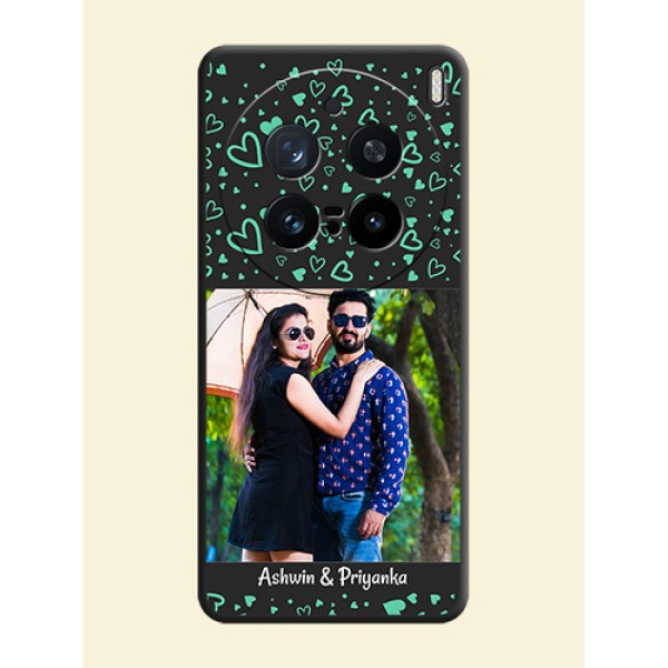 Sea Green Indefinite Love Pattern on Photo On Space Black Custom Soft Matte Mobile Back Cover - Vivo X200 Pro 5G Sea Green Indefinite Love Pattern on Photo On Space Black Custom Soft Matte Mobile Back Cover - Vivo X200 Pro 5G