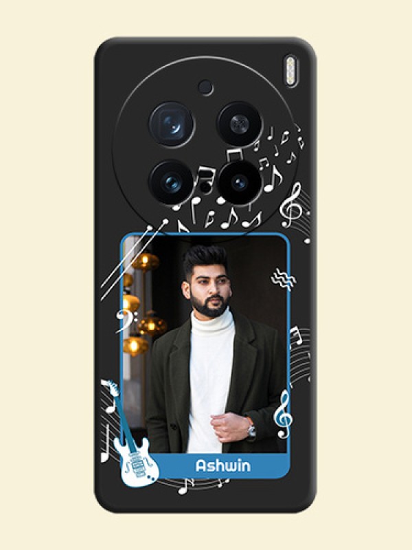 Musical Theme Design with Text on Photo On Space Black Custom Soft Matte Mobile Back Cover - Vivo X200 Pro 5G