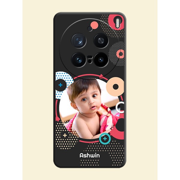 Multicoloured Round Image On Space Black Custom Soft Matte Mobile Back Cover - Vivo X200 Pro 5G